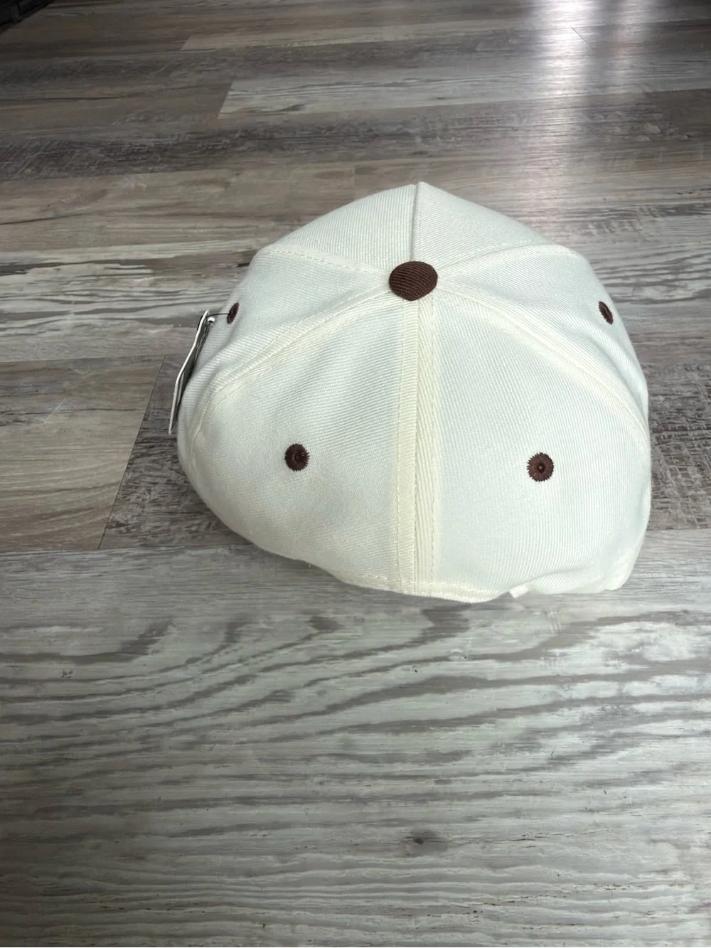 Embroidered Fish Trucker Hat - Cream and Brown by